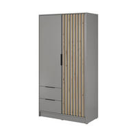 KLEIDERSCHRANK – 105 cm – Nelly – Grau - Grau, Holzwerkstoff (105/200/51cm) - hi-markt