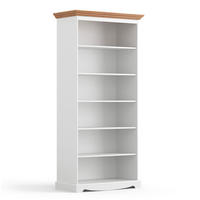 BÜCHERREGAL Belluno Elegante Kiefer weiß (RAL9010) lackiert / Kiefer gebeizt, Eichefarben 89 / 44 / 190cm - Eichefarben/Weiß, Holz (89/190/44cm) - Feldmann-Wohnen