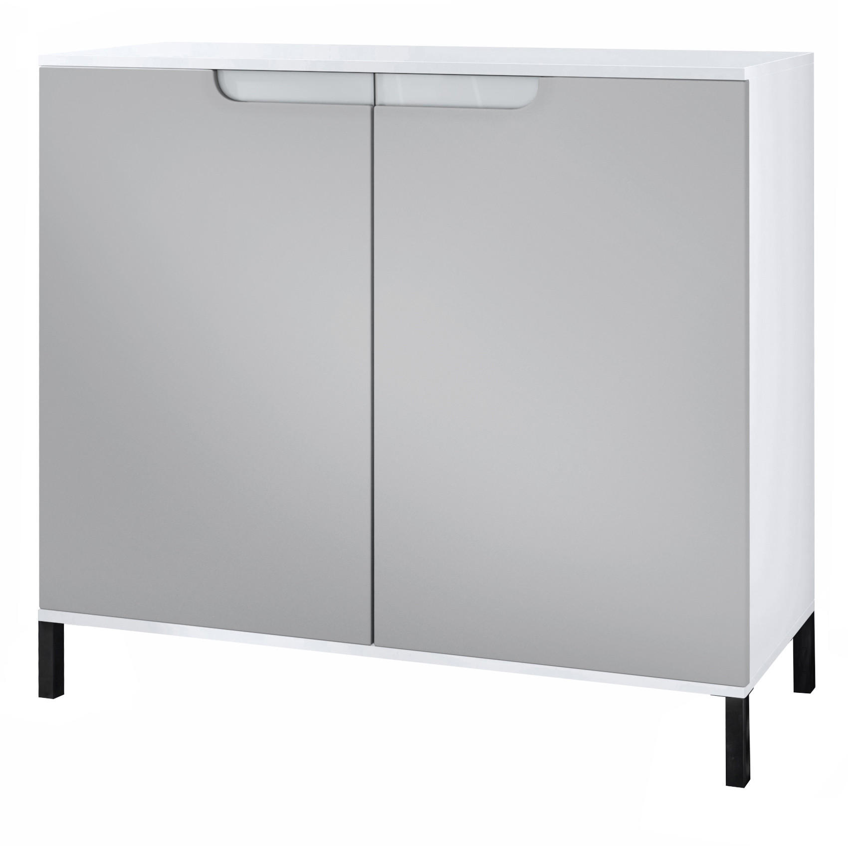 KOMMODE Sylt Hellgrau Seidenmatt - Greige, Holzwerkstoff (92.5/83.5/35cm) - Vladon
