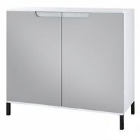 KOMMODE Sylt Hellgrau Seidenmatt - Greige, Holzwerkstoff (92.5/83.5/35cm) - Vladon