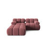MODULARES-SOFA Bellis aus Samt rosa 3 Sitzplätze - Pink, Textil (188/63/188cm) - Micadoni