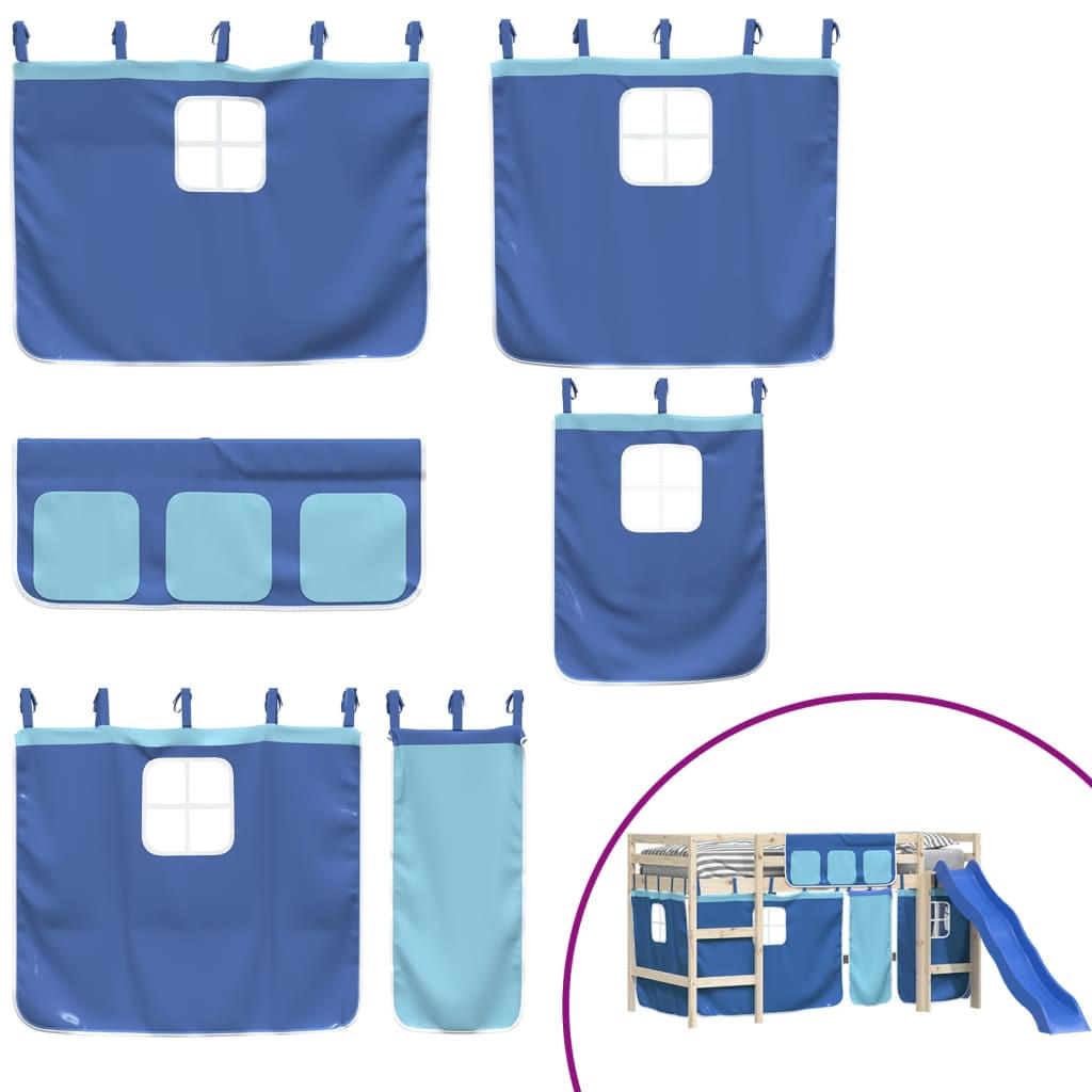 VORHÄNGE Für Hochbett Blau Polyester - Blau, Textil - vidaXL