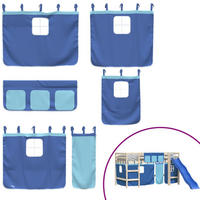 VORHÄNGE Für Hochbett Blau Polyester - Blau, Textil - vidaXL