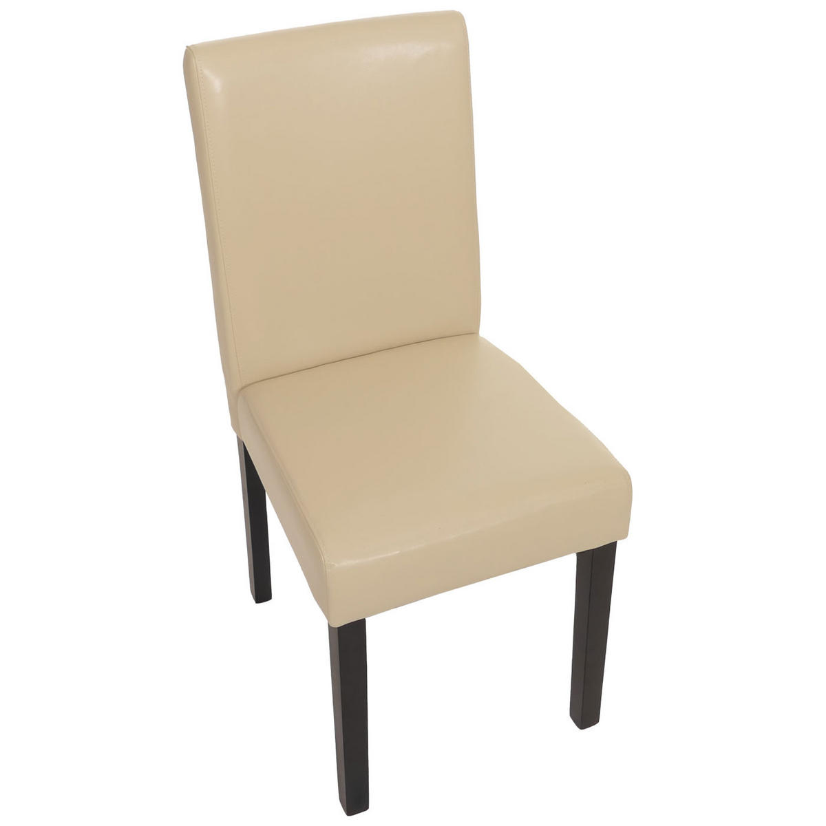 ESSZIMMERSTUHL 4er-Set klassisch und zeitlos 90x43x56cm Sitzhöhe 45cm Leder Creme dunkle Beine - Beige, Leder (43/90/56cm) - CHEFGASTRO