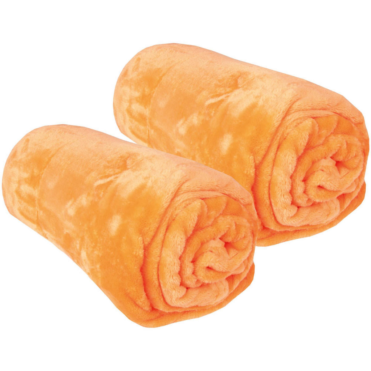 KUSCHELDECKE "Celina" 2er-Pack Orange 150x200 cm - Orange, Textil (150/200cm)