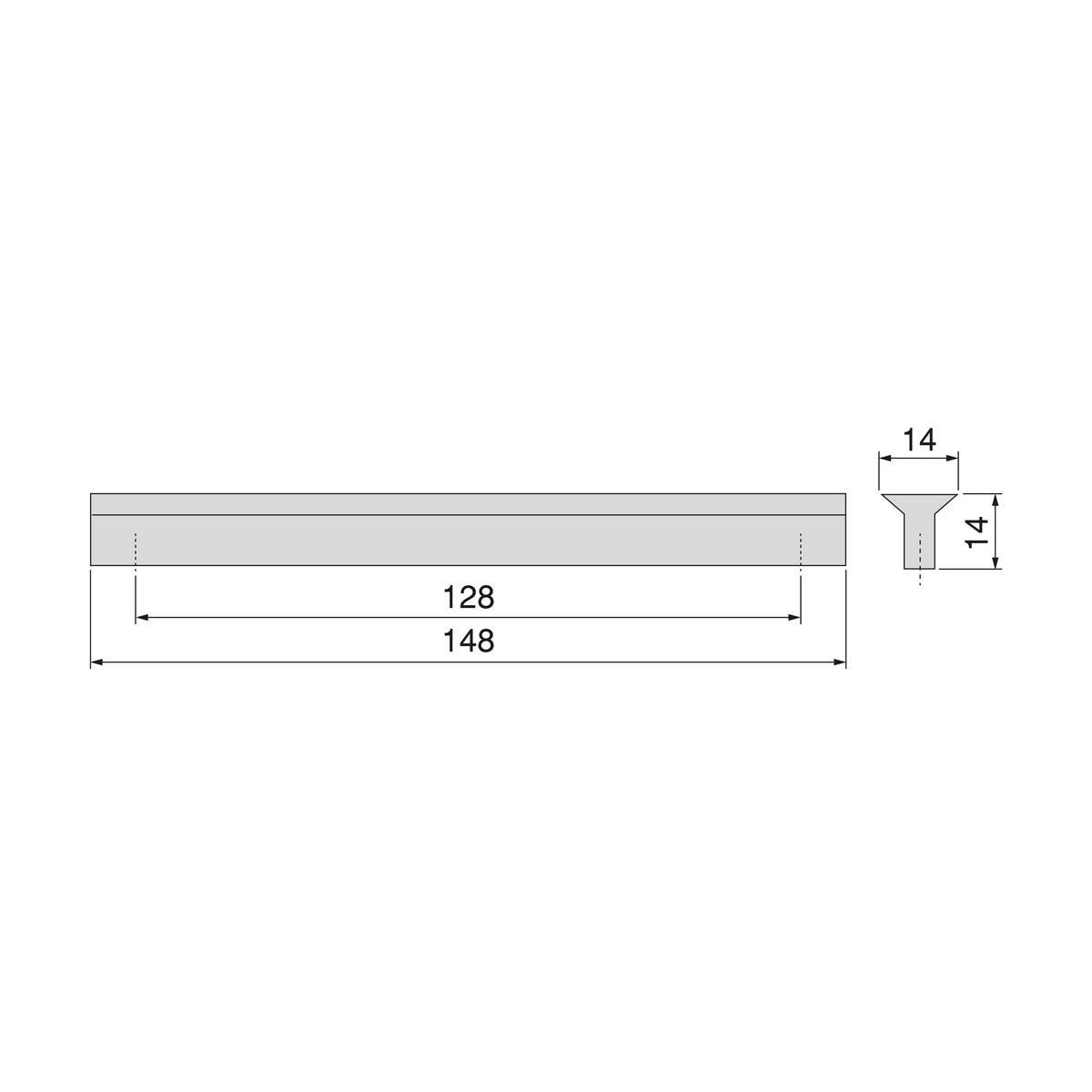 MÖBELGRIFFE Dublin, 128mm Achsenabstand, Aluminium, matt eloxiert 25er-set - Dunkelgrau, Metall (1.4/2/14.8cm) - EMUCA