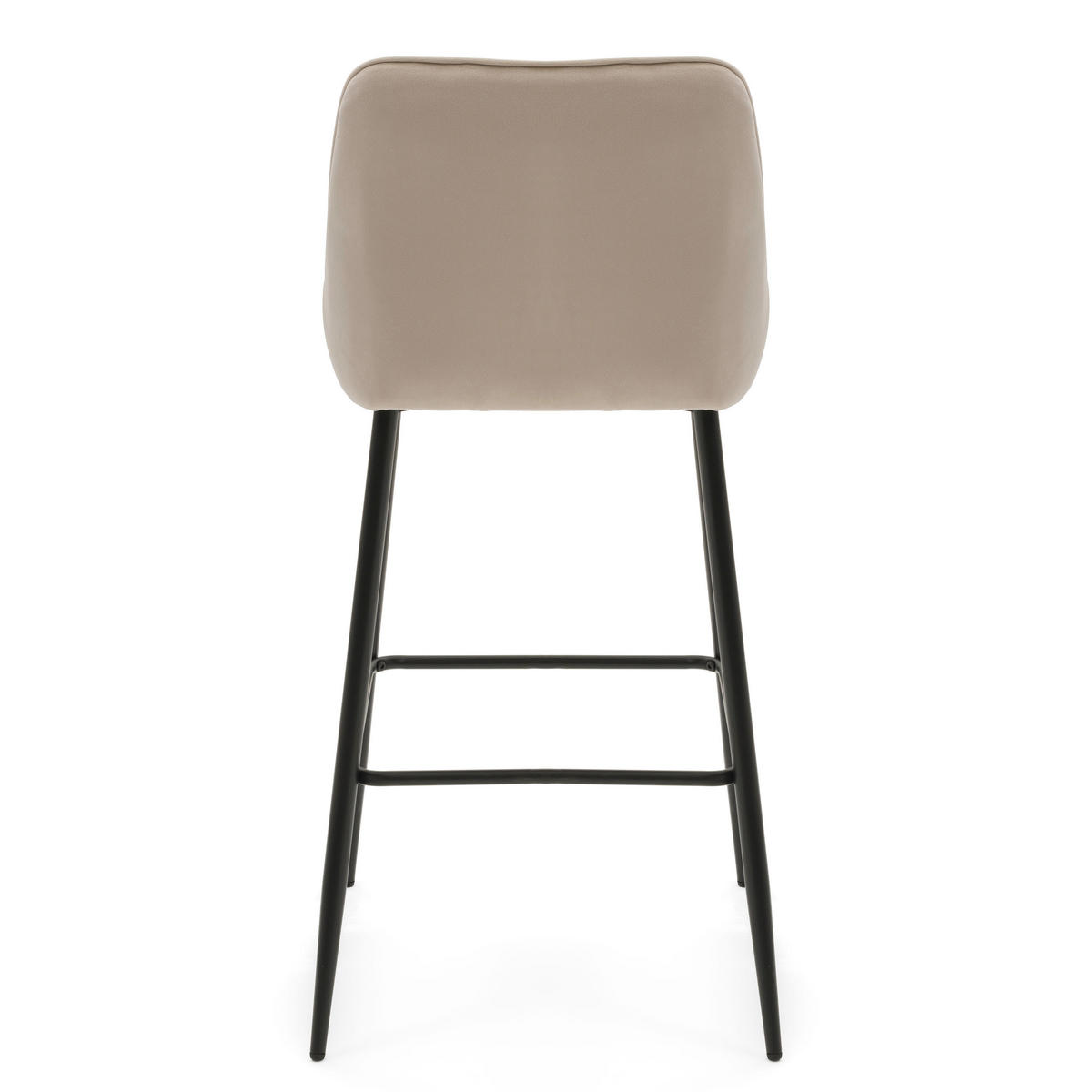 BARHOCKER VASTO gepolstert mit Steppung - beige - Samt Velours - Beige/Schwarz, Metall (50/95/55cm) - NEW HOME