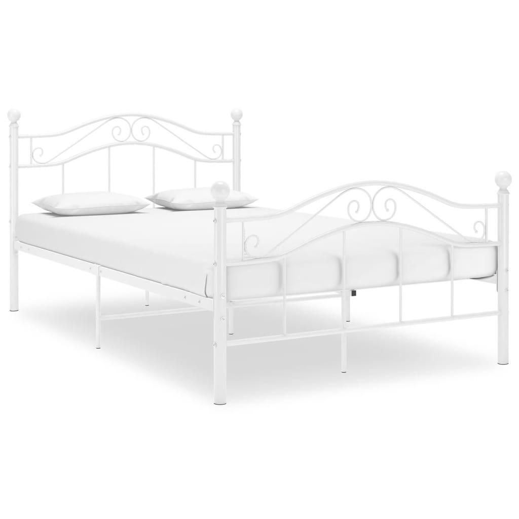 BETT Weiss Metall 120/200 Cm - Weiß, Metall - vidaXL