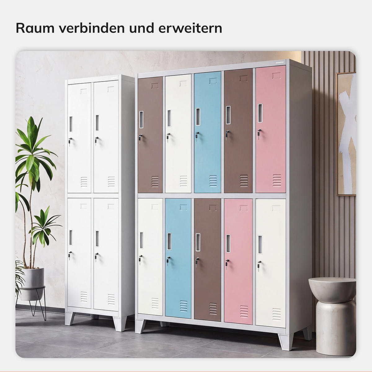 SCHLIESSFACHSCHRANK Bartek - Pink/Braun, Metall (136/172/45cm) - Jan Nowak
