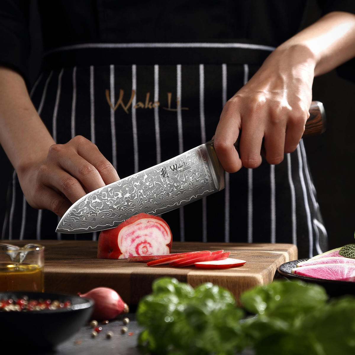 SANTOKUMESSER 17 cm - Braun, Holz/Metall (30cm) - Wakoli