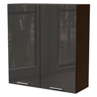 HÄNGESCHRANK Essen W4/90 Graphit Hochglanz / Lava Matt 90 / 32,5 / 96cm - Dunkelgrau/Graphitfarben, Holz/Holzwerkstoff (90/96/32.5cm) - Feldmann-Wohnen