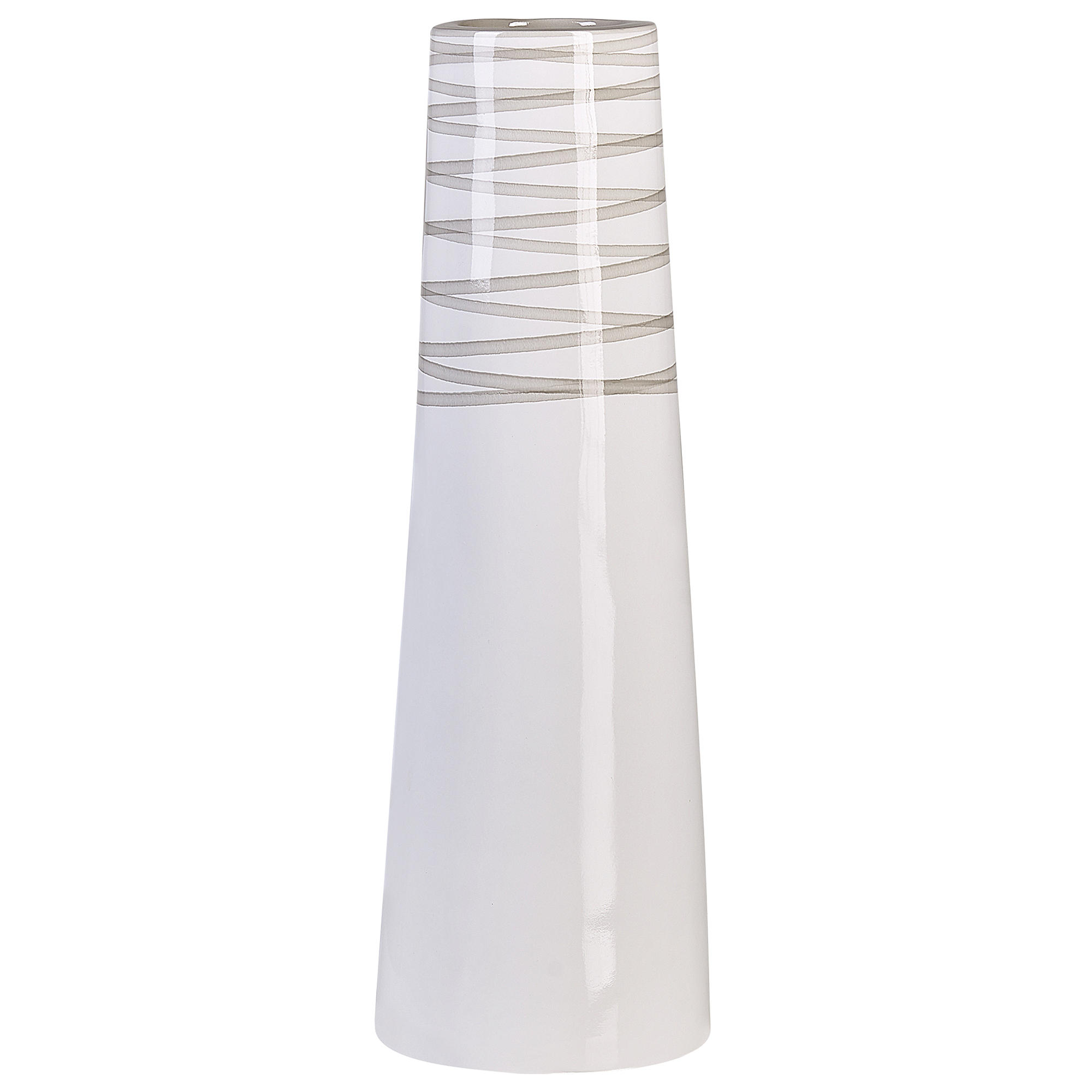 DEKOVASE Terrakotta weiß Tarragona - Weiß, Stein (57cm) - Beliani
