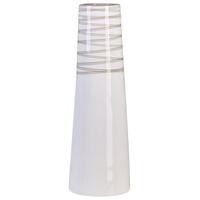 DEKOVASE Terrakotta weiß Tarragona - Weiß, Stein (57cm) - Beliani