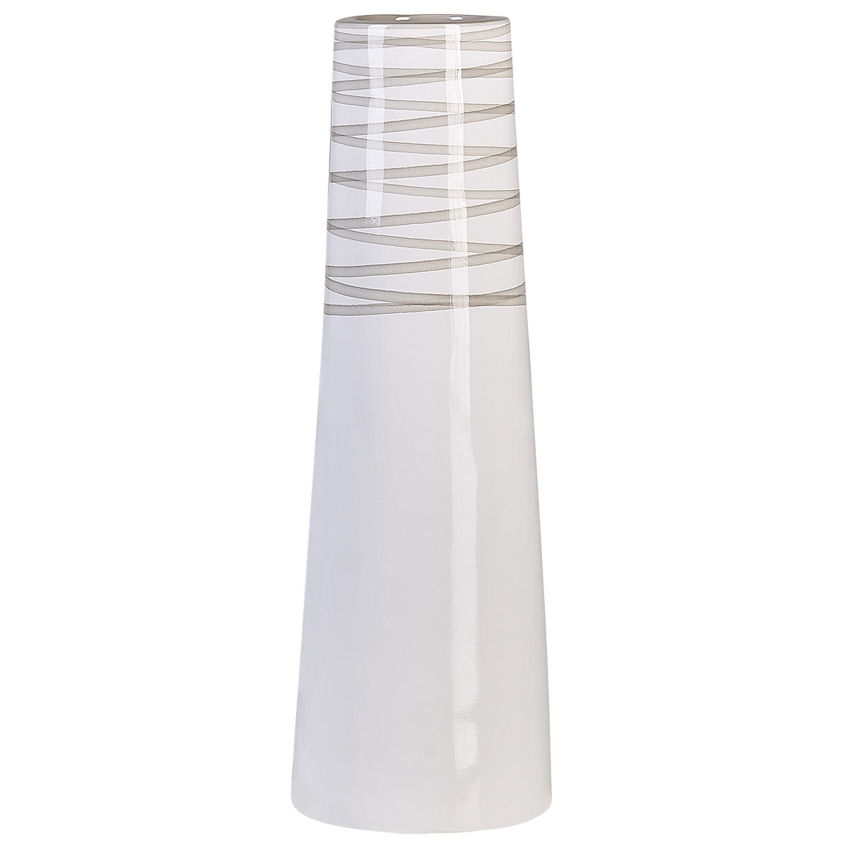 DEKOVASE Terrakotta weiß Tarragona - Weiß, Stein (57cm) - Beliani