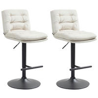 BARHOCKER 2er Set Diamant Samt schwarz creme - Schwarz/Naturfarben, Textil/Metall (42/116/56cm) - TPFLiving