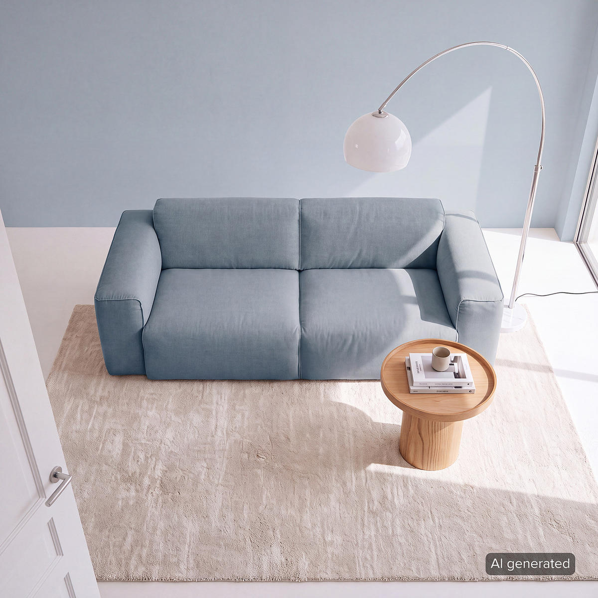 2-SITZER SOFA - Blau/Schwarz, Kunststoff/Textil (220/71/102cm) - home24