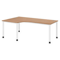 SCHREIBTISCH Serie-H 120/200/74 cm in Nussbaumfarben/Weiß - Nussbaumfarben/Weiß, Holzwerkstoff (120/200/74cm) - bümö
