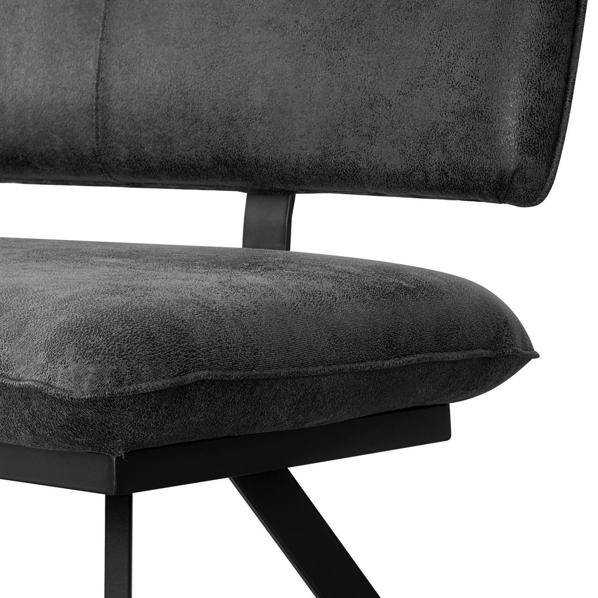 SITZBANK JUNA 160/57/86 cm Anthrazit - Anthrazit, Textil/Metall (160/86/57cm) - B&D Home
