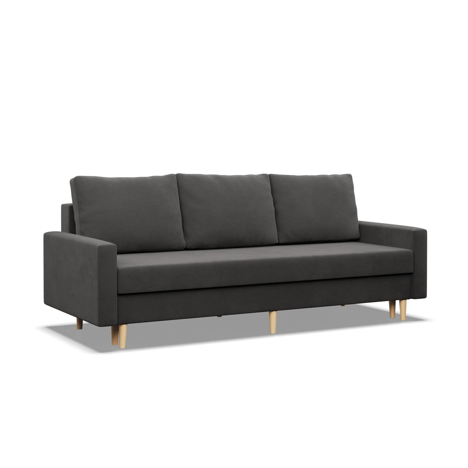 SOFA 3-SITZER MIT SCHLAFFUNKTION BLANK, Grau - Grau, Textil (212/92/92cm) - Mebligo