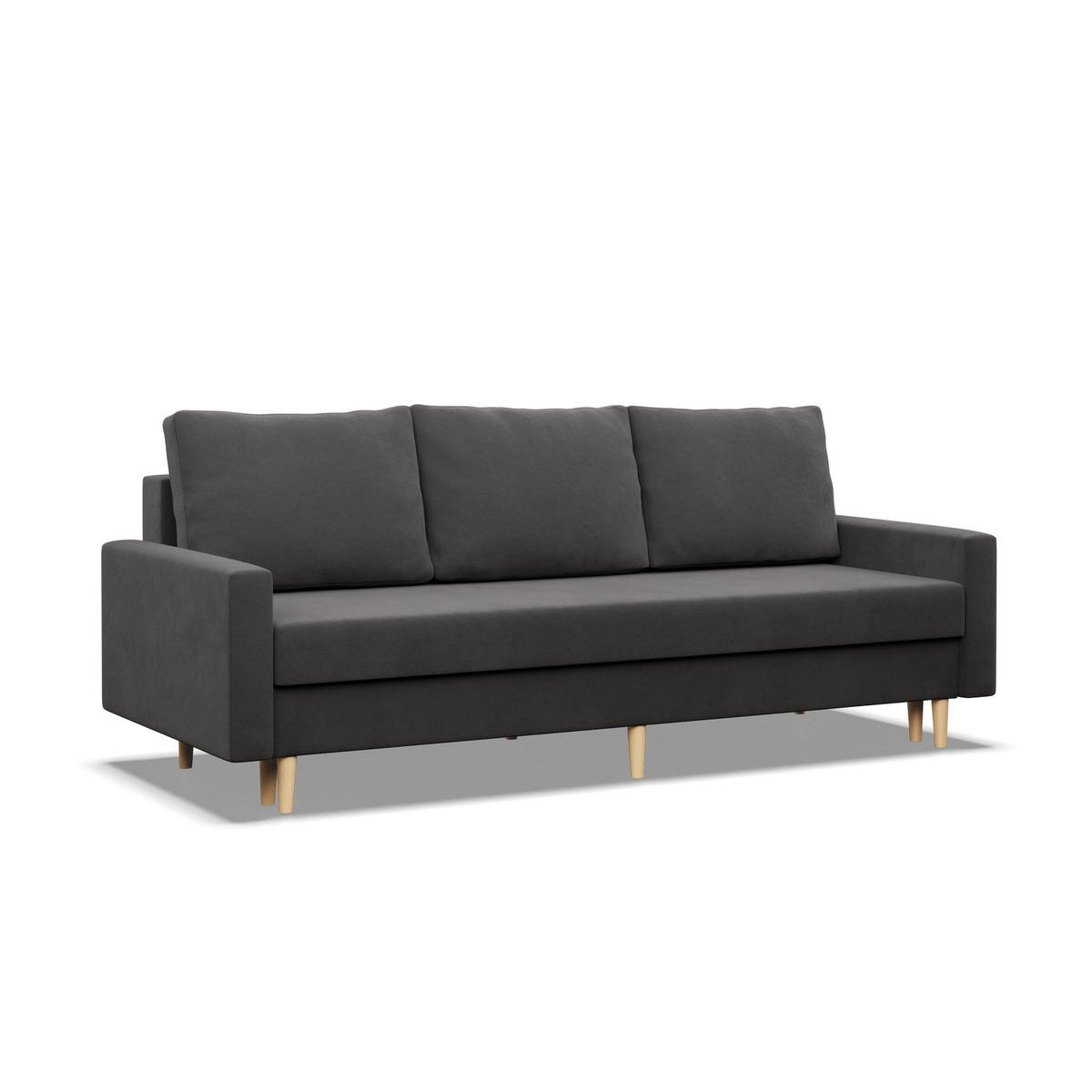 SOFA 3-SITZER MIT SCHLAFFUNKTION BLANK, Grau - Grau, Textil (212/92/92cm) - Mebligo