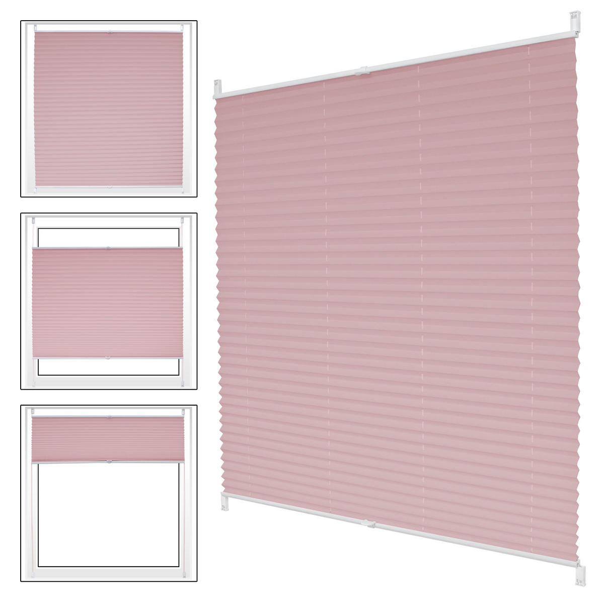 PLISSEE 55/200/2 cm - Pink, Metall (55/2/200cm) - ECD-Germany