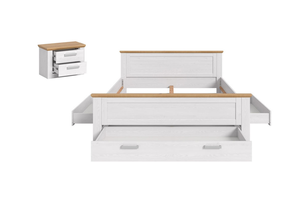 BETTANLAGE VERONA (B/H/T: ca. 245/90/209 cm) in Sibiu Lärche Nachbildung/Sibiu Lärche Nachbildung - Lärchefarben, Holzwerkstoff - Homes & Jones