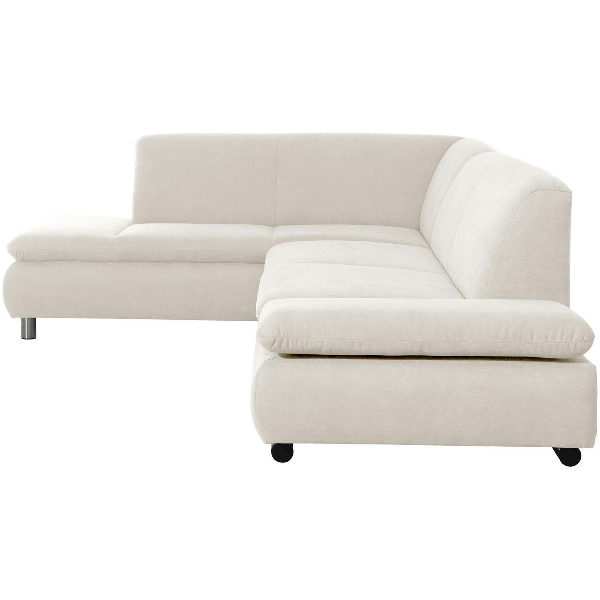 ECKSOFA mit Ottomane links Kaye Flachgewebe beige - Beige, Kunststoff (190/270cm) - 58aufmkessel
