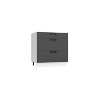 UNTERSCHRANK D80S3 - Morvex - 3 Schubladen für effiziente Organisation - Anthrazit, Holz/Metall (80/82/52.4cm) - ROYAL24_MARKT