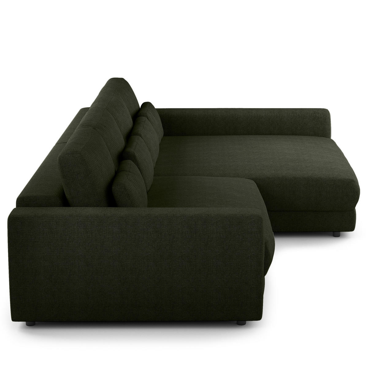 ECKSOFA mit XXL-Longchair - Schwarz/Grau, Kunststoff/Textil (323/182cm) - home24