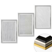WANDBILDER 3er Set - 40x60 cm Silberner Rahmen - Helle Sandmusterstrukturen - Silberfarben, Kunststoff (40/60cm) - ArtPrintCave