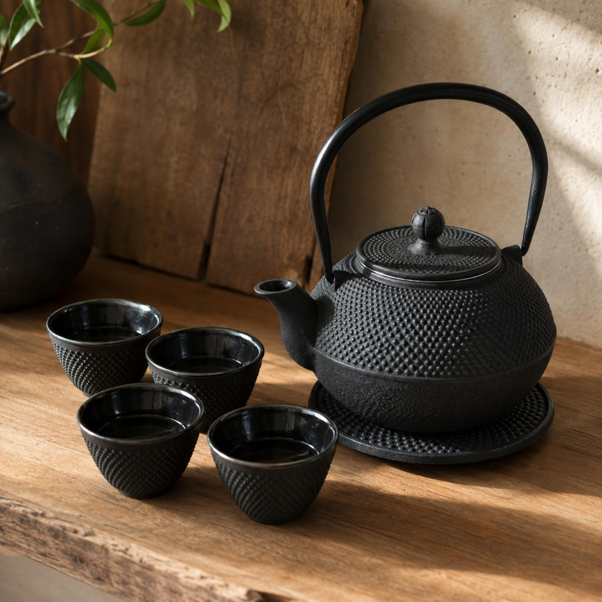 TEEKANNE Gusseisen mit Sieb Sono Schwarz 1,2 l 18,5/16/20 cm - Schwarz, Metall (16/18.5cm) - AROMELIO