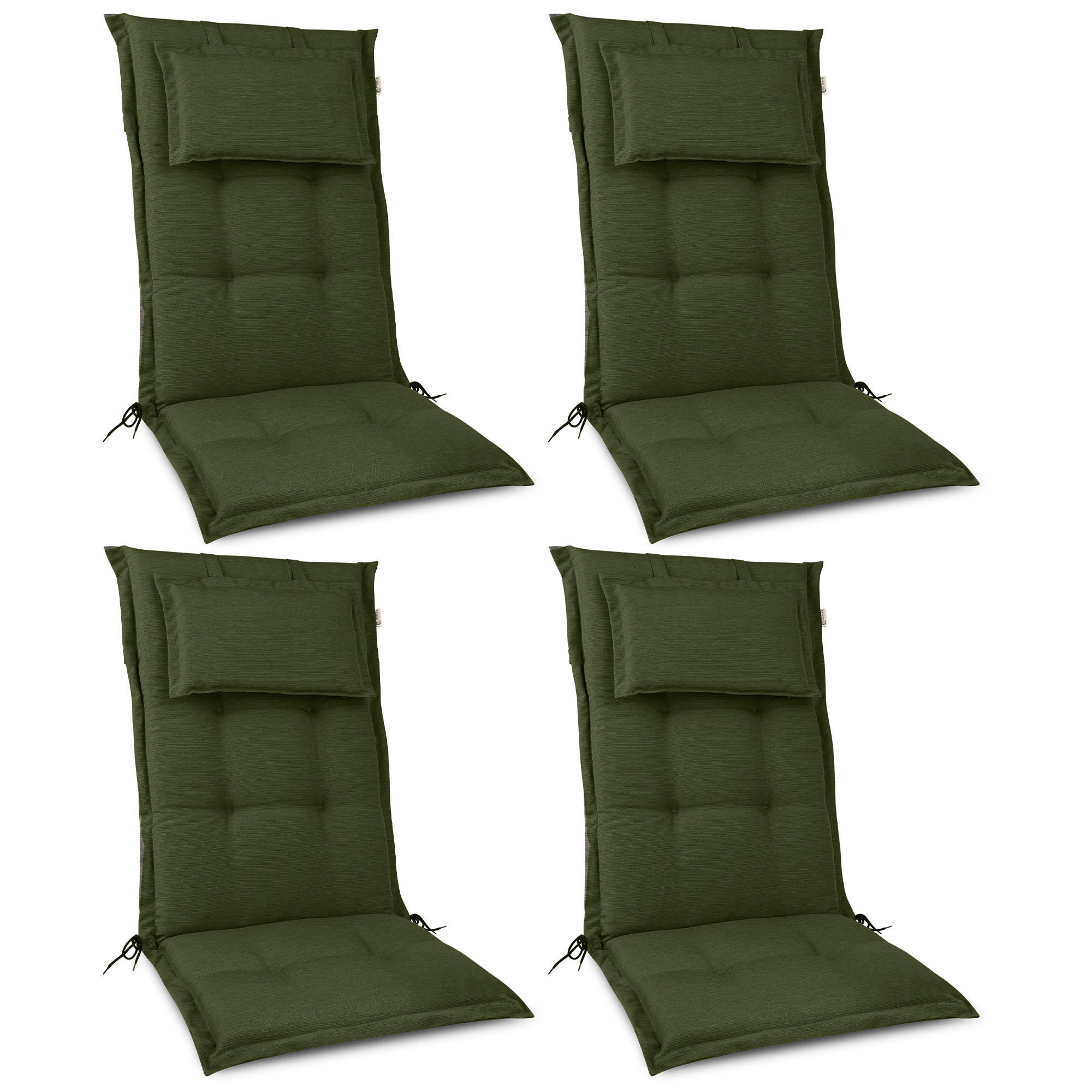 HOCHLEHNERAUFLAGE HighLux HL 120/52/7cm Dunkelgrün 4tlg - Dunkelgrün, Textil (50/7/120cm) - Beautissu 