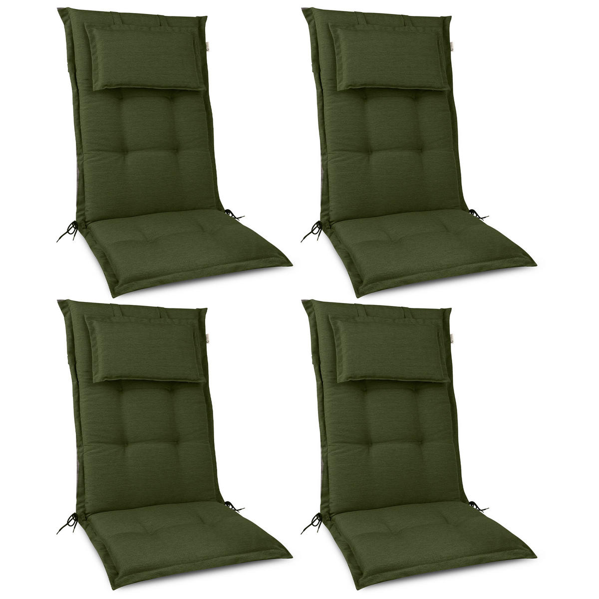 HOCHLEHNERAUFLAGE HighLux HL 120/52/7cm Dunkelgrün 4tlg - Dunkelgrün, Textil (50/7/120cm) - Beautissu 