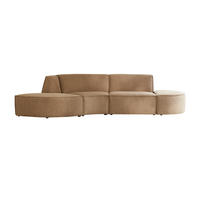 SOFA Dario Braun aus Stoff - Braun, Textil (365/75/115cm) - Tikamoon