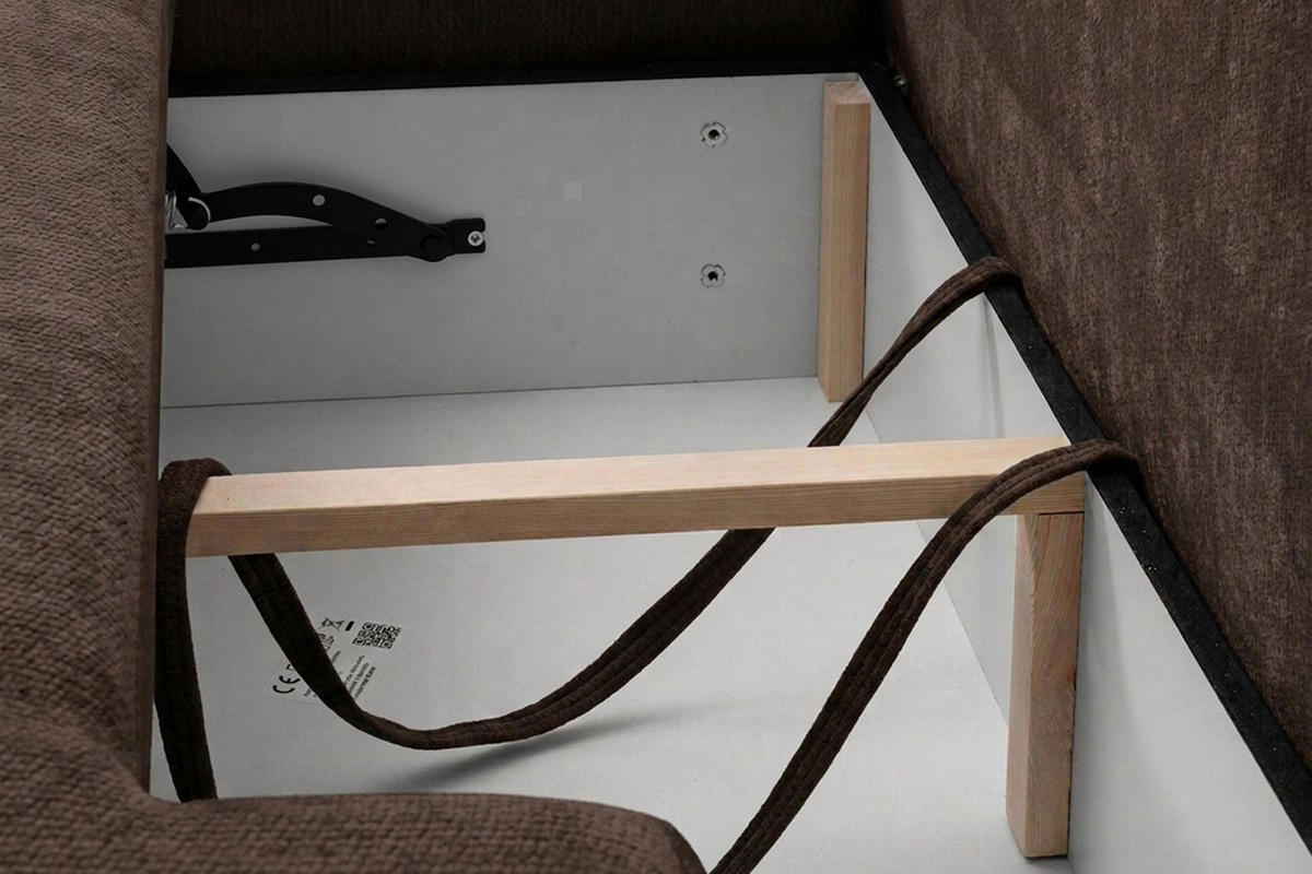 ECKSOFA Mit Schlaffunktion Und Bettkasten, Velvet-Stoff Vena, Braun, Links, HELA I - Braun, Holz (302/184cm) - Kaiser Möbel