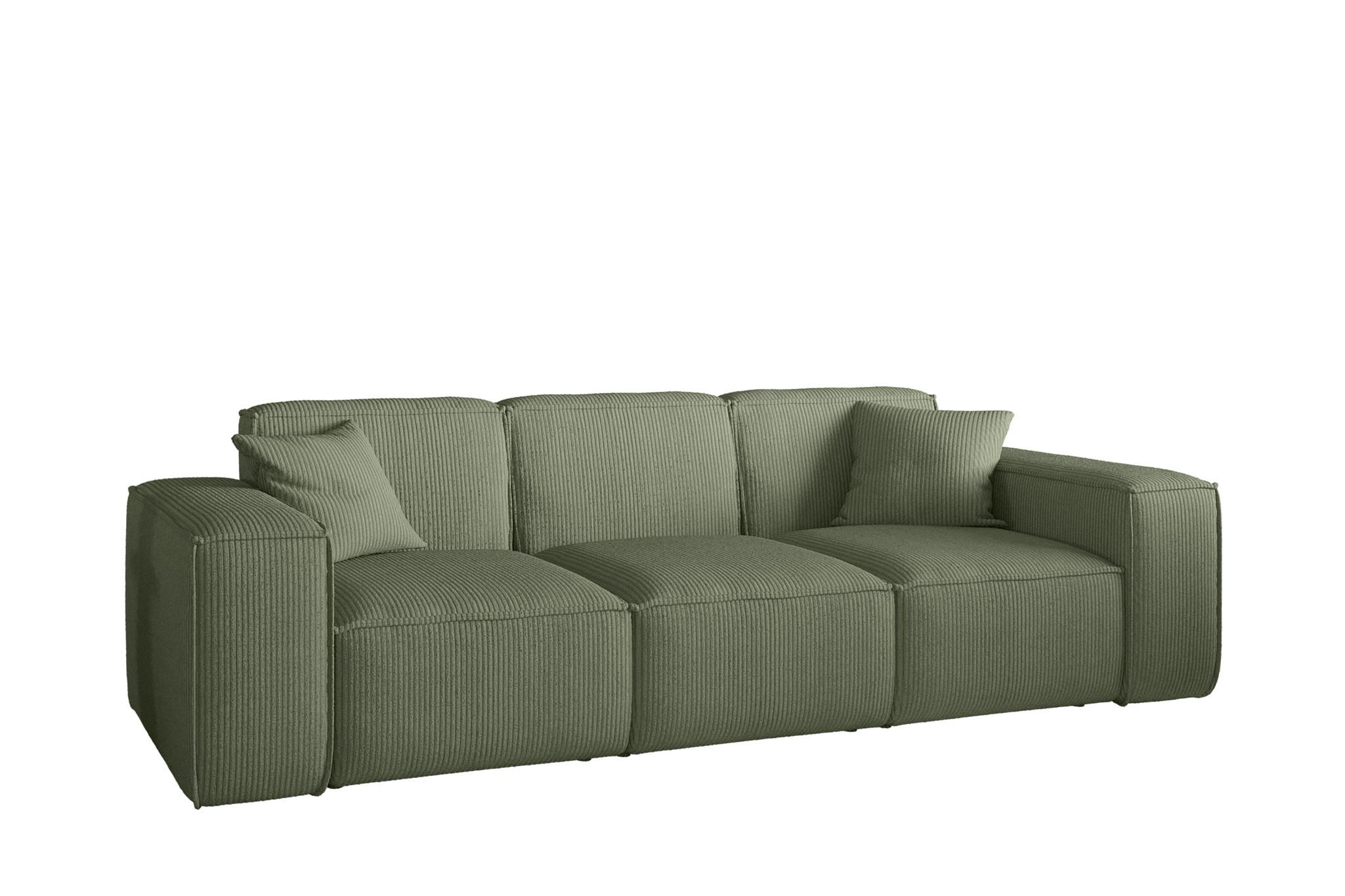 SOFA Celes Premium 3-sitzer Stoff Scala - Jadegrün, Holzwerkstoff/Textil (225/73/88cm) - Fun Möbel