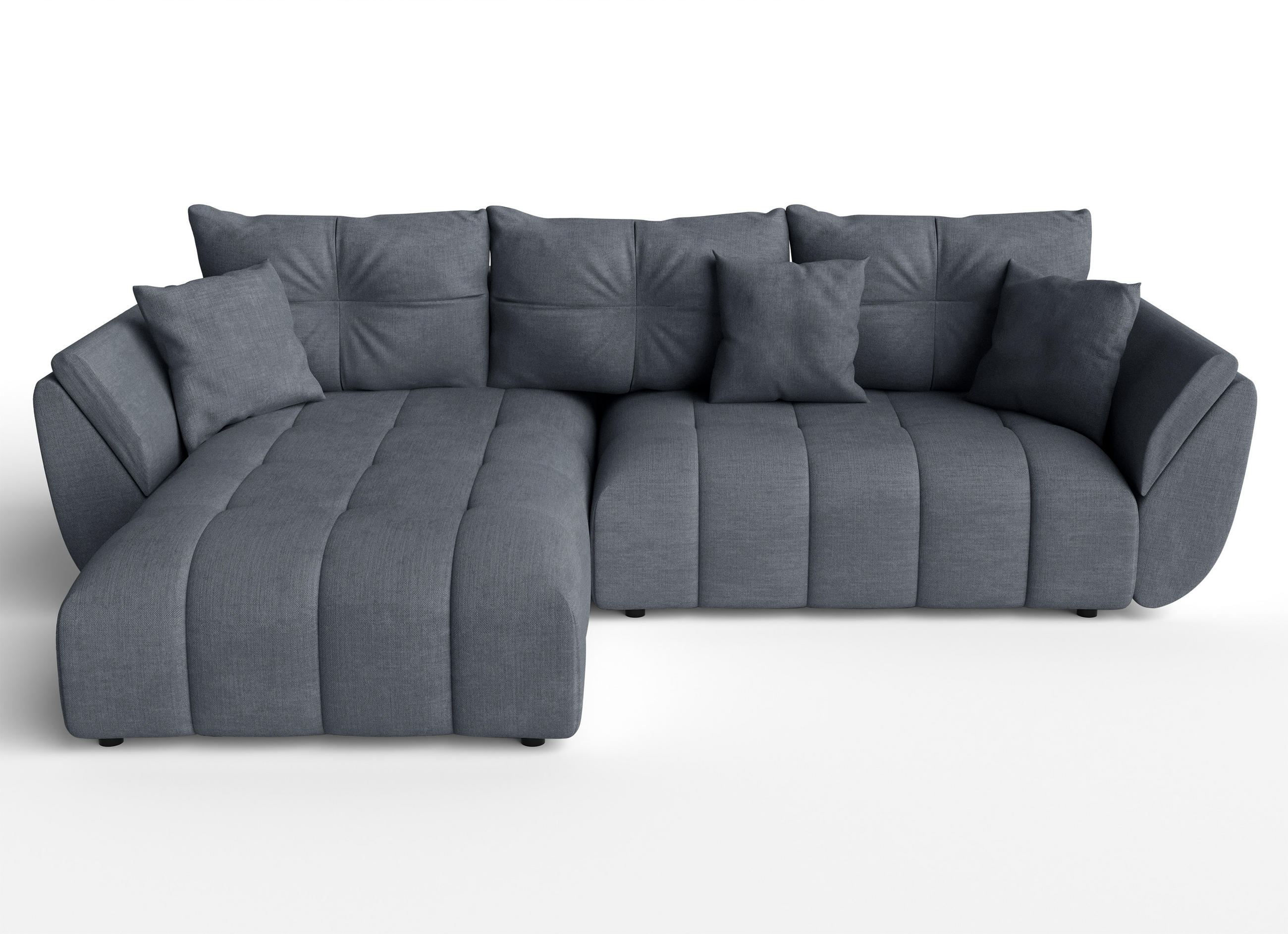 ECKSOFA L Form Verciani Grau 266/190/91 cm mit Schlaffunktion - Schwarz/Grau, Kunststoff/Textil (266/190cm) - AX Living