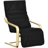 RELAX-SCHAUKELSTUHL 66,5/94/100 cm mit verstellbarem Fußteil in Schwarz - Schwarz, Textil (94/100/66.5cm) - BEAOK
