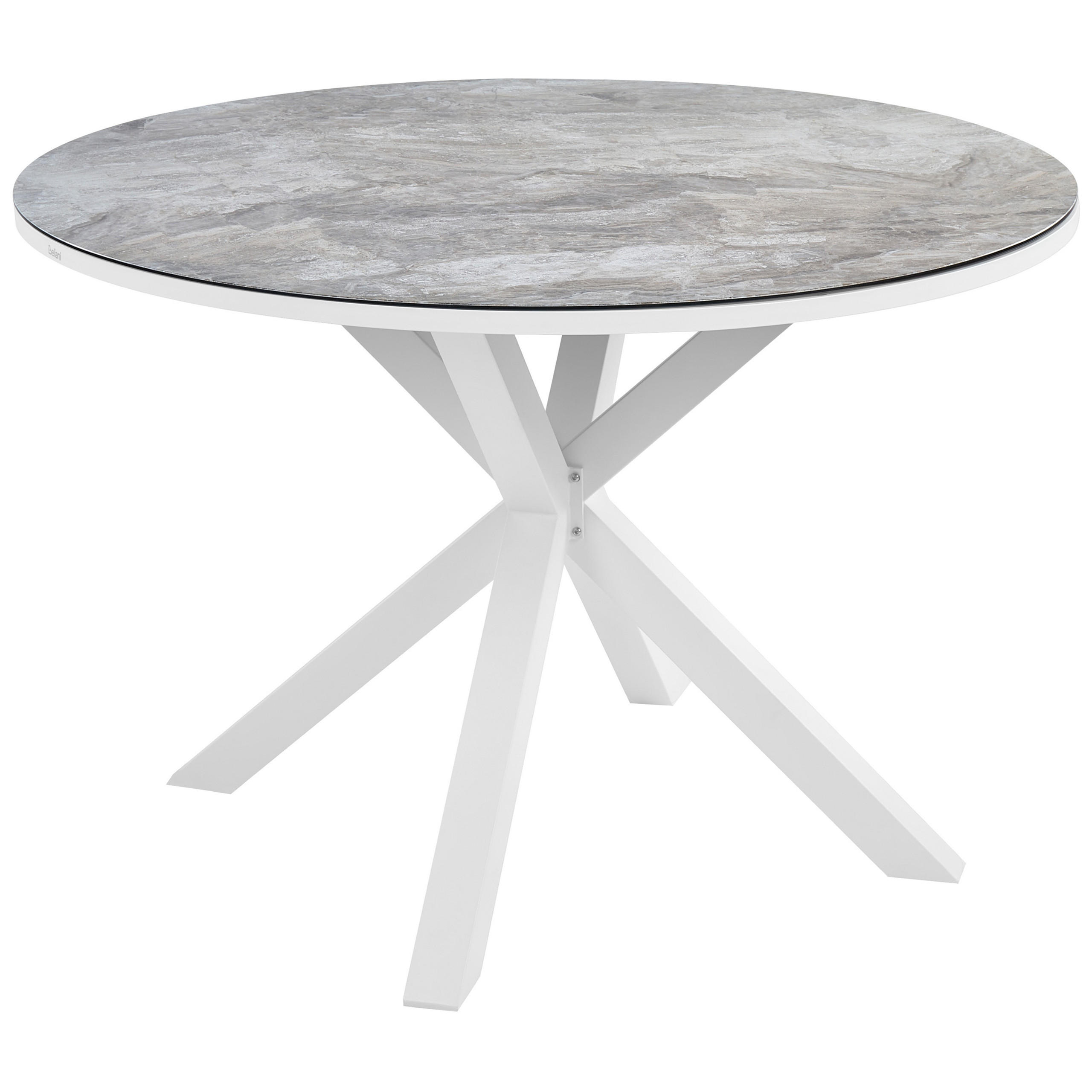 GARTENTISCH Weiß Maletto - Weiß/Grau, Keramik (120/120/75cm) - Beliani