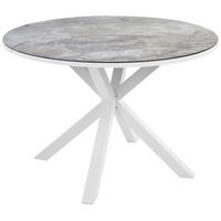 GARTENTISCH Weiß Maletto - Weiß/Grau, Keramik (120/120/75cm) - Beliani