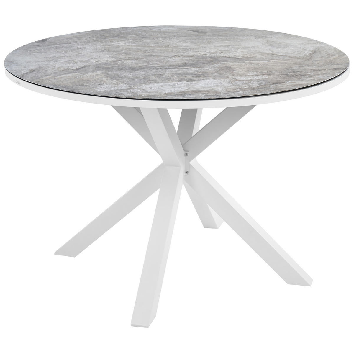 GARTENTISCH Weiß Maletto - Weiß/Grau, Keramik (120/120/75cm) - Beliani