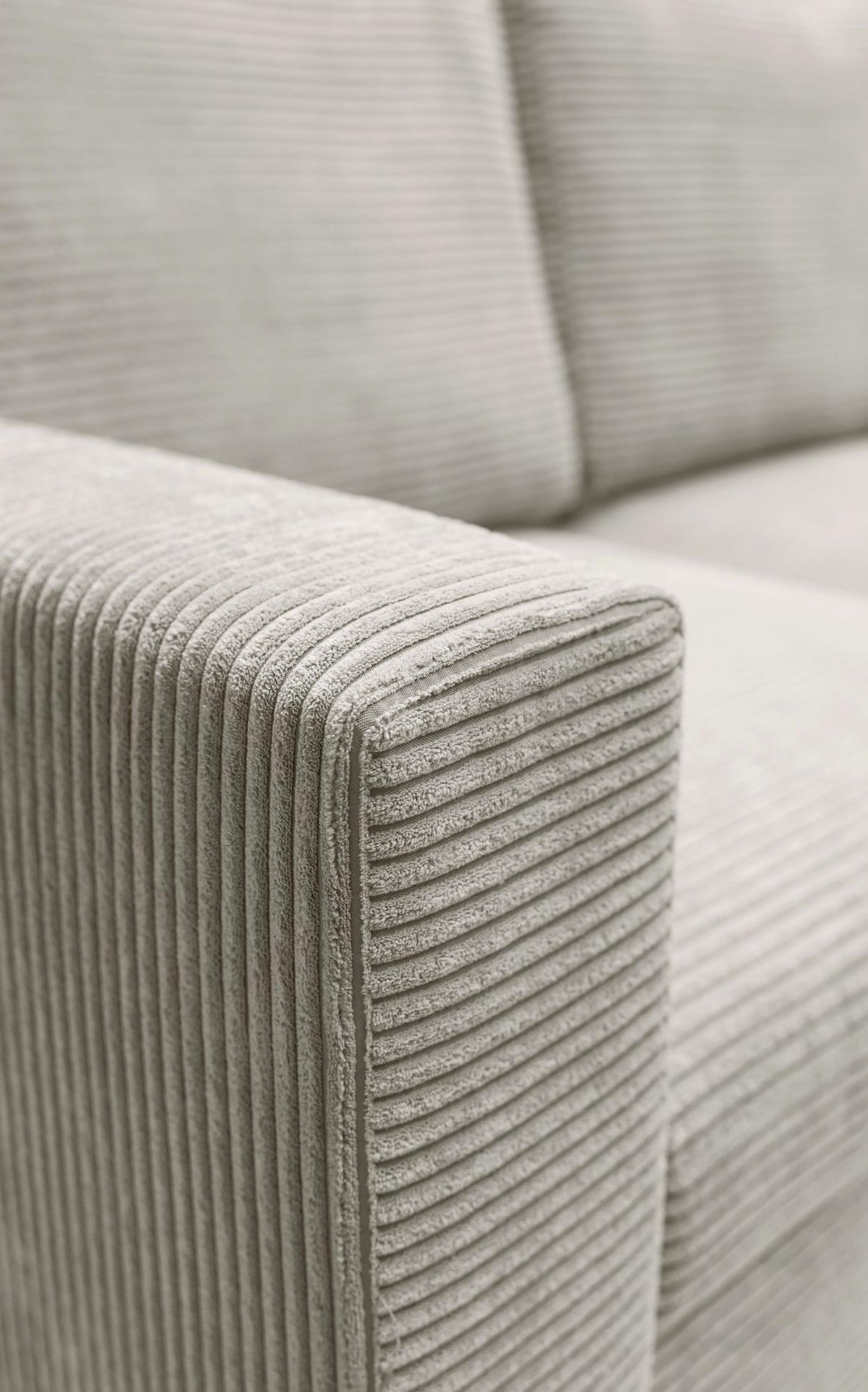 ECKSOFA Nalika Hellbeige mit Cordbezug - Beige/Creme, Holz/Textil (230/143cm) - Selsey