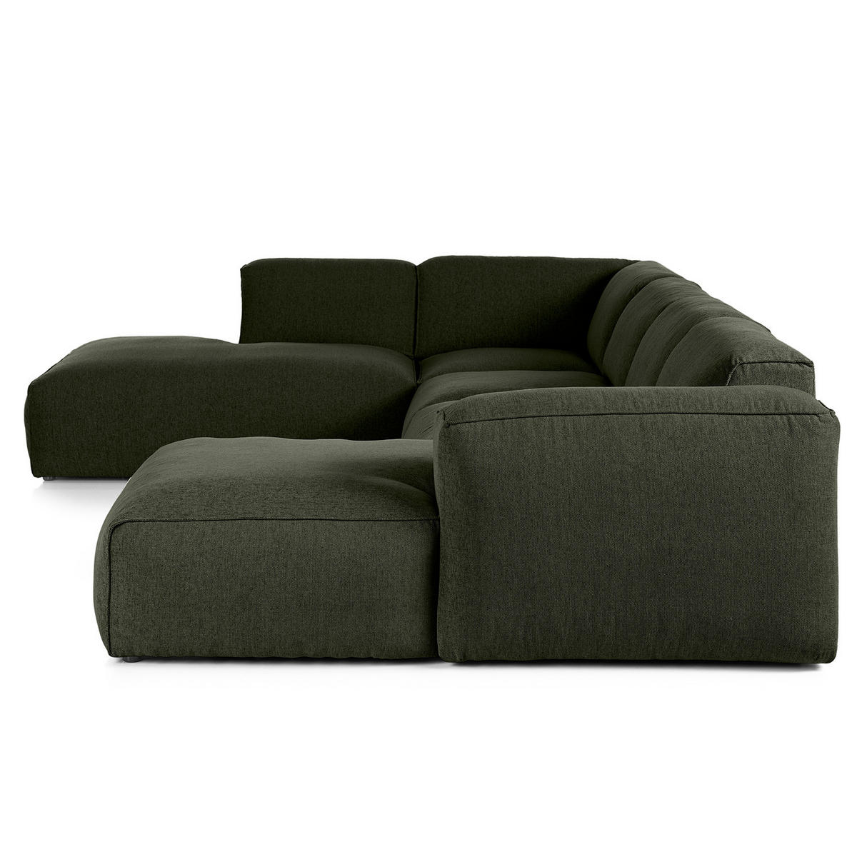 WOHNLANDSCHAFT mit Longchair - Schwarz/Grau, Kunststoff/Textil (325/71/235cm) - home24