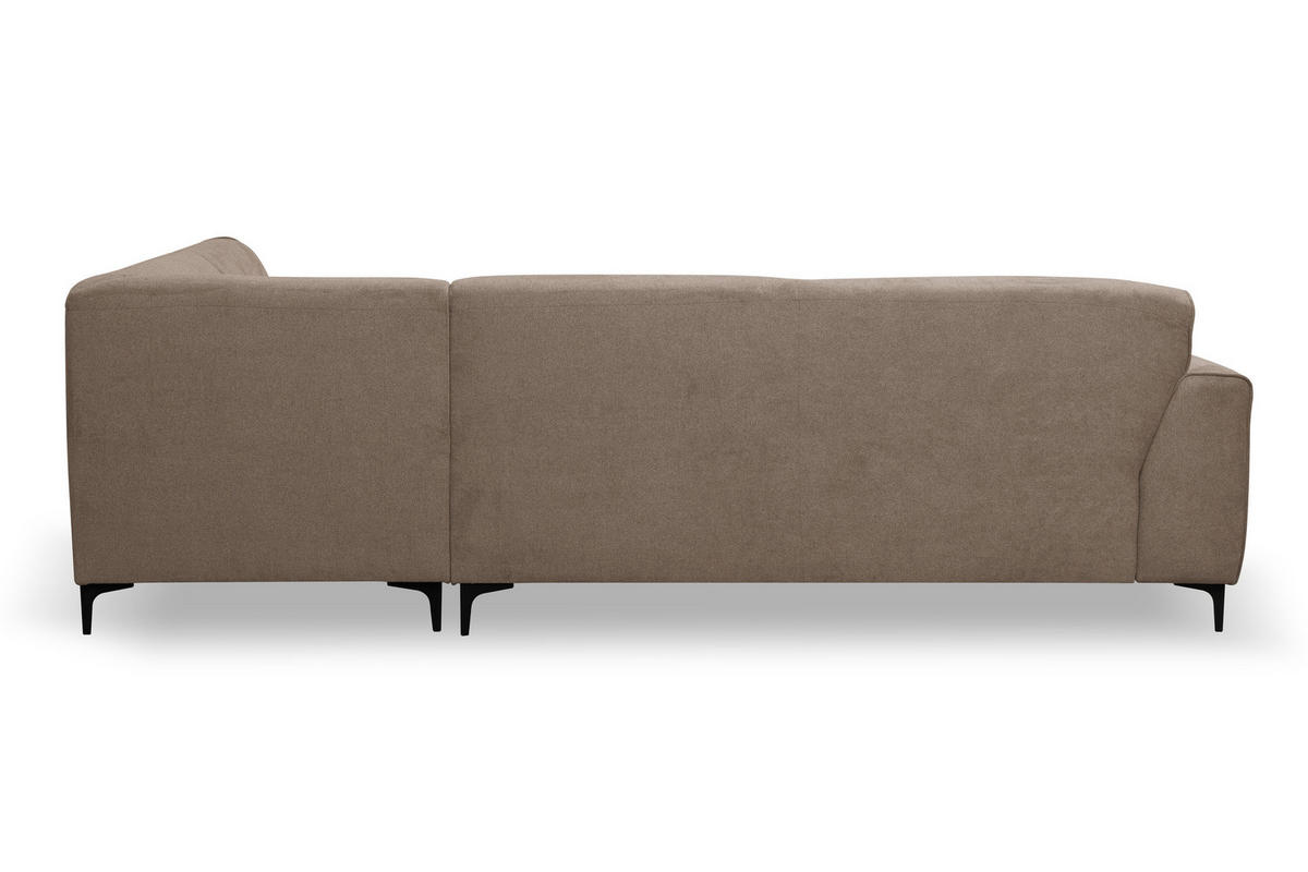 ECKSOFA Mula in L-Form, Coach Farbe: Braun, Velourstoff, Ottomane Rechts - Braun, Textil (274/210cm) - VENASI MÖBEL