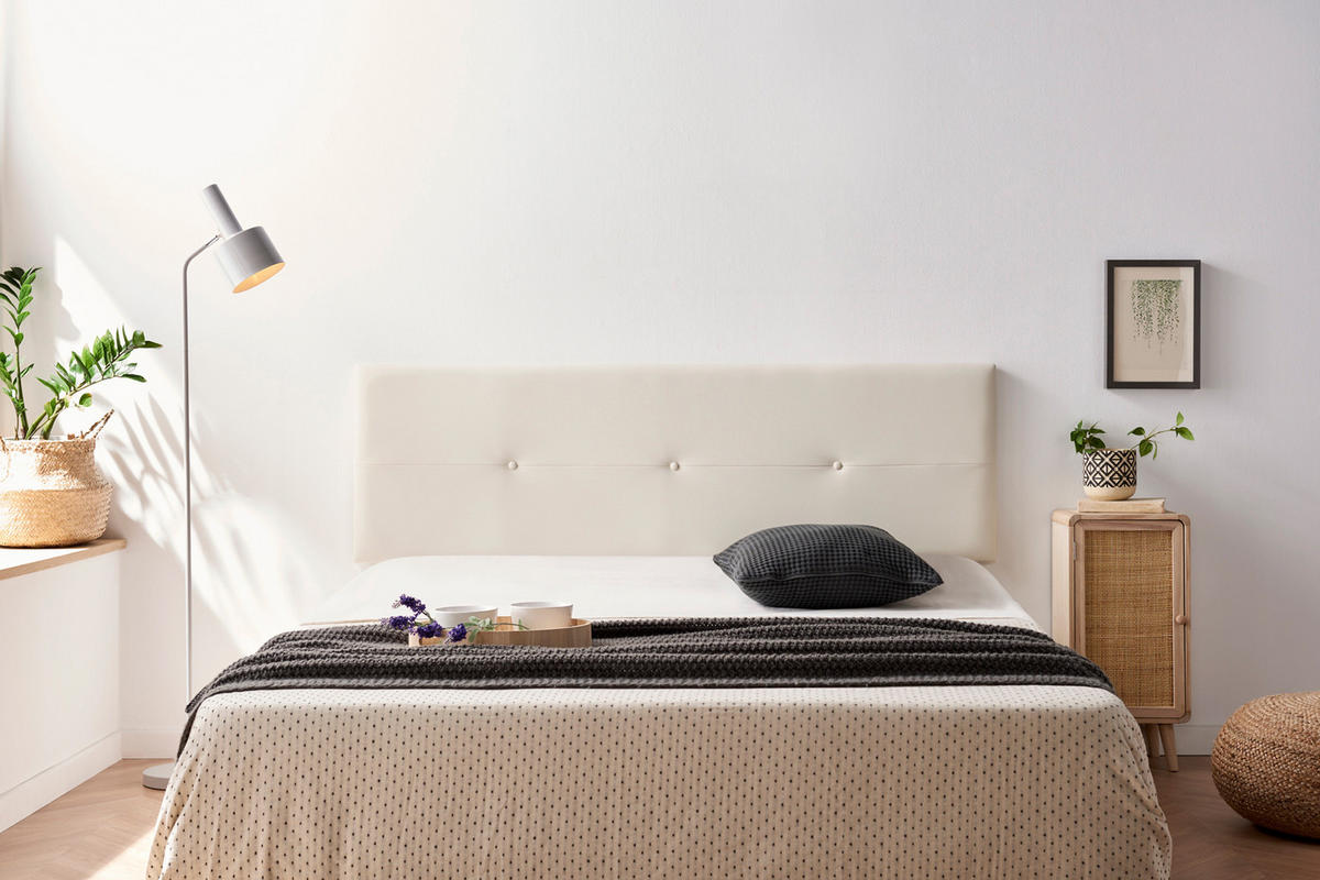 KOPFTEIL gepolstert NAPOLI Kunstleder 115x50x5 cm - Beige - Moonia - Beige, Holz (115/5/50cm)