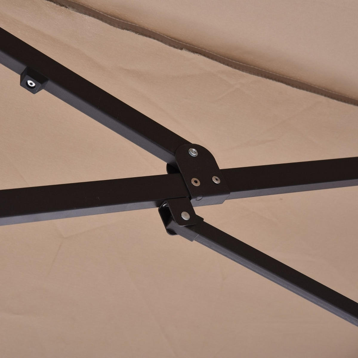 SONNENSCHIRM Doppelsonnenschirm Handkurbel Hellkaffee - Braun, Metall (270/460cm) - ComfortXL