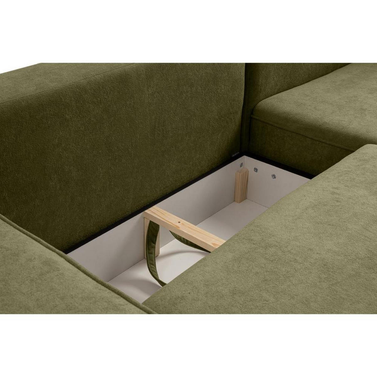 ECKSCHLAFSOFA Torre grün velours links - Grün, Textil (258/171cm) - Beautysofa