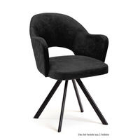 ARMLEHNSTUHL drehbar (2er-Set) Devon 59x87x61 Schwarz/Anthrazit - Anthrazit/Schwarz, Kunststoff (61/87/59cm) - 58aufmkessel