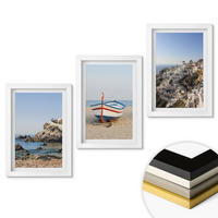 WANDBILDER 3er-Set - 20x30 cm Weißer Rahmen - Ansichten von Griechenland mit einem Boot und Häusern - Weiß, Kunststoff (20/30cm) - ArtPrintCave