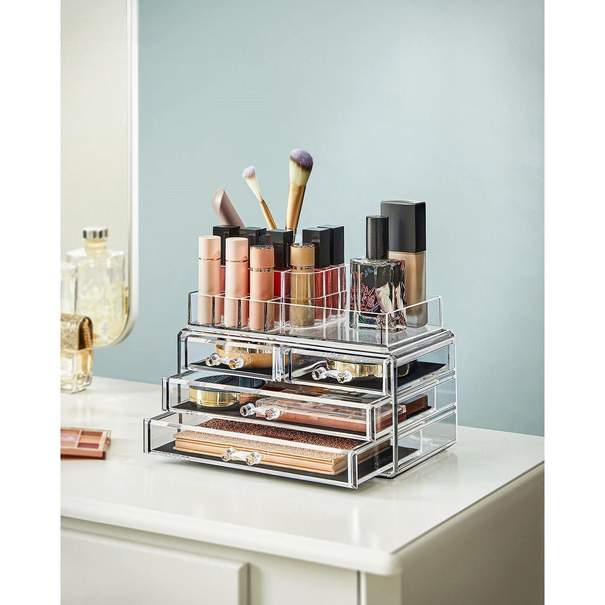 KOSMETIK-ORGANIZER JUBA - Transparent, Kunststoff (23.5/18.7/14cm) - Hansiro